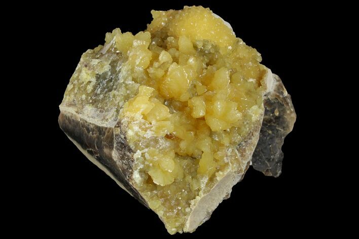 Fluorescent, Yellow Calcite Crystal Cluster - South Dakota #170688
